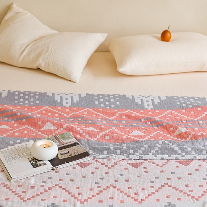 91家纺网 家纺一手货源 找家纺 朴尔家纺-毛巾被 2026新款西部民族风全棉纯棉三层纱布毛巾被-朴尔经典款常年备货 克罗部落