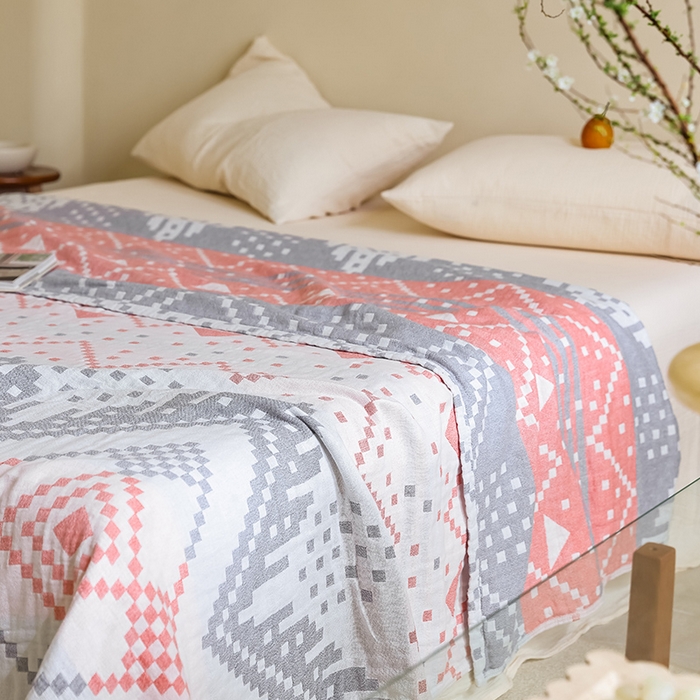 91家纺网 家纺一手货源 找家纺 朴尔家纺-毛巾被 2026新款西部民族风全棉纯棉三层纱布毛巾被-朴尔经典款常年备货 克罗部落