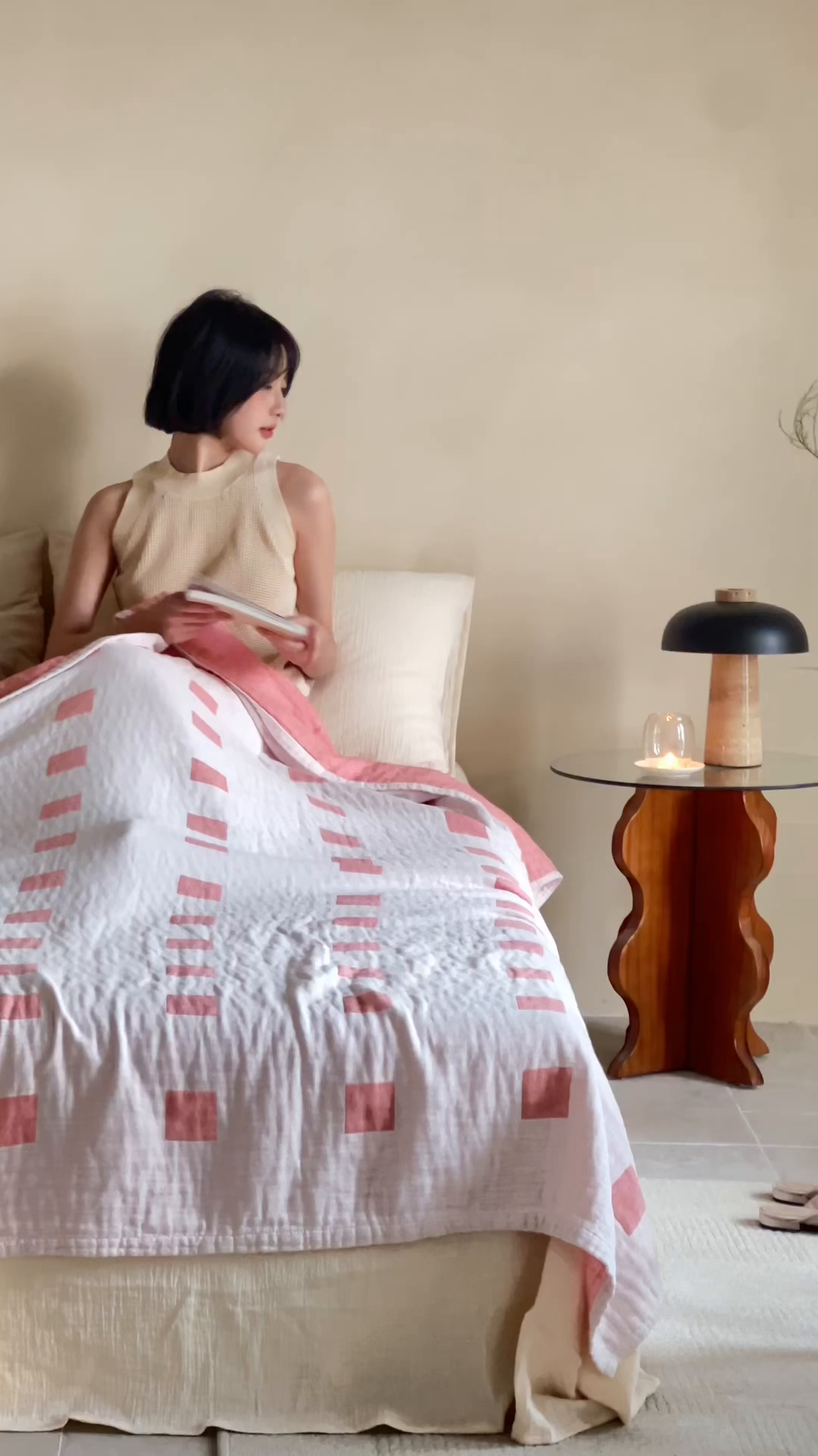 91家纺网 家纺一手货源 找家纺 朴尔家纺-毛巾被 2026新款西部民族风全棉纯棉三层纱布毛巾被-朴尔经典款常年备货 克罗克-粉