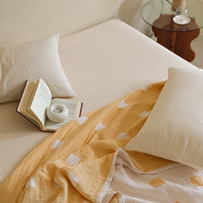 91家纺网 家纺一手货源 找家纺 朴尔家纺-毛巾被 2026新款西部民族风全棉纯棉三层纱布毛巾被-朴尔经典款常年备货 克罗克-黄