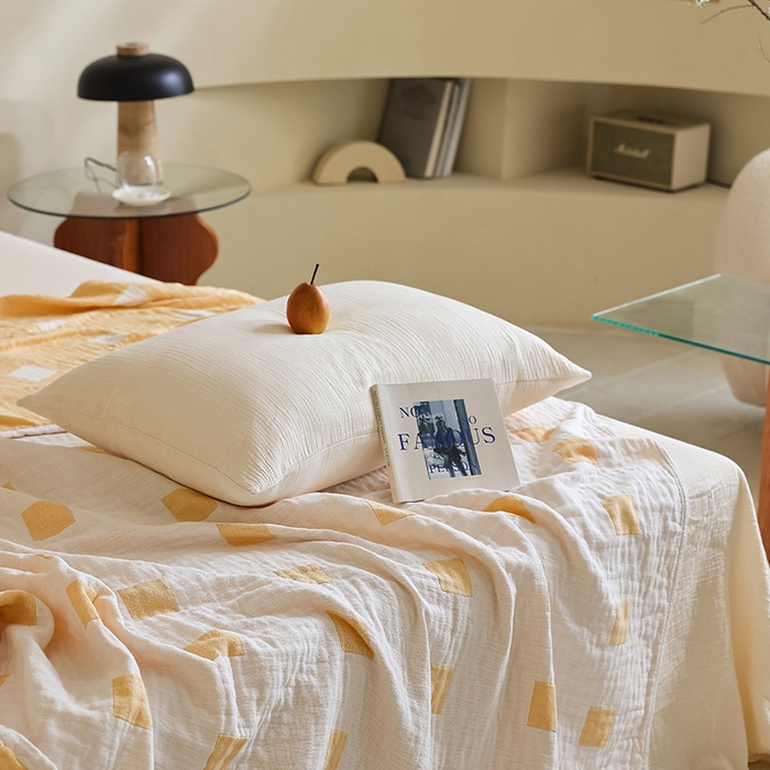 91家纺网 家纺一手货源 找家纺 朴尔家纺-毛巾被 2026新款西部民族风全棉纯棉三层纱布毛巾被-朴尔经典款常年备货 克罗克-黄