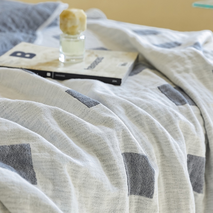 91家纺网 家纺一手货源 找家纺 朴尔家纺-毛巾被 2026新款西部民族风全棉纯棉三层纱布毛巾被-朴尔经典款常年备货 克罗克-蓝