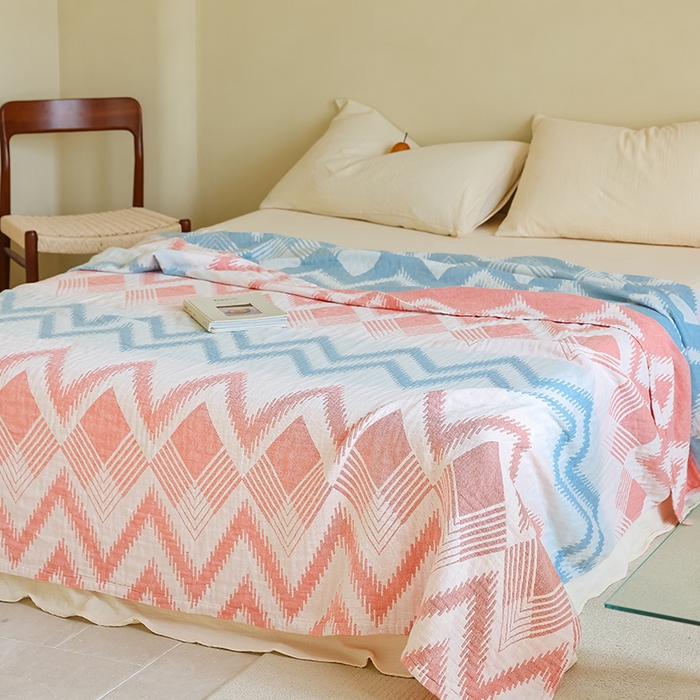 91家纺网 家纺一手货源 找家纺 朴尔家纺-毛巾被 2026新款西部民族风全棉纯棉三层纱布毛巾被-朴尔经典款常年备货 里斯本