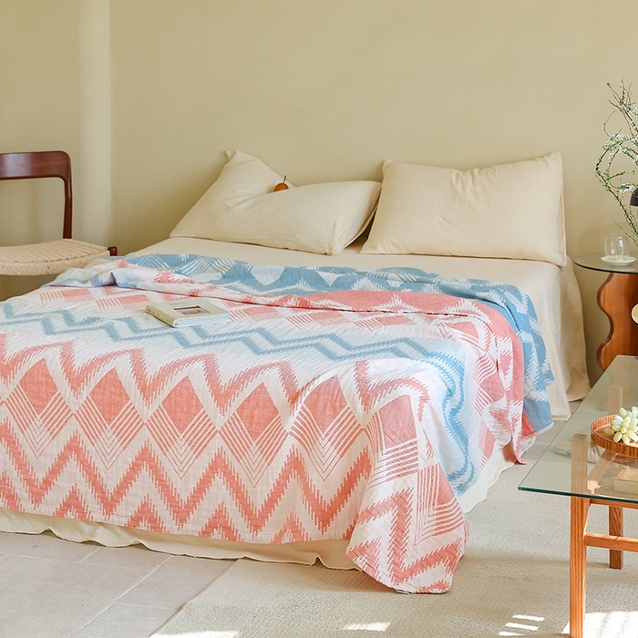 91家纺网 家纺一手货源 找家纺 朴尔家纺-毛巾被 2026新款西部民族风全棉纯棉三层纱布毛巾被-朴尔经典款常年备货 里斯本