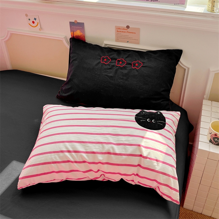 91家纺网 家纺一手货源 找家纺 （总）繁花家居 2026新款云感泡芙棉邹邹木棉可爱童趣贴布绣毛巾绣四件套