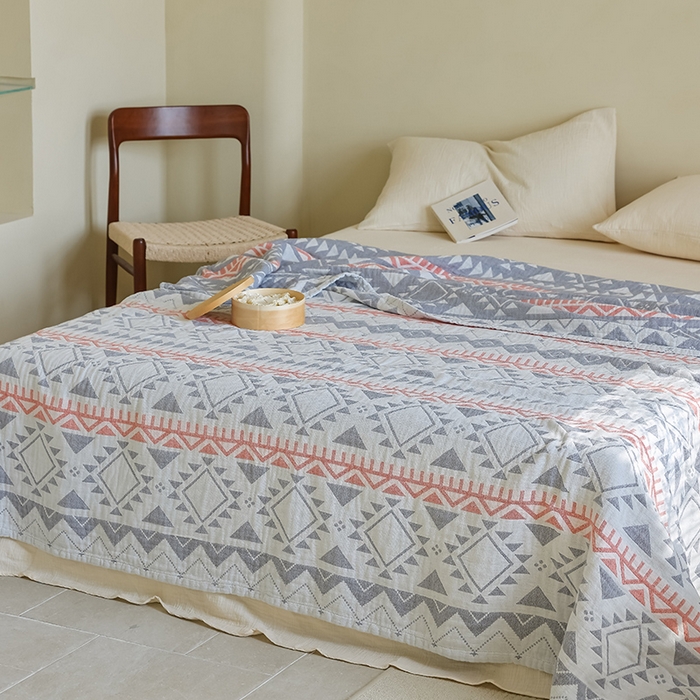 91家纺网 家纺一手货源 找家纺 朴尔家纺-毛巾被 2026新款西部民族风全棉纯棉三层纱布毛巾被-朴尔经典款常年备货 洛迪