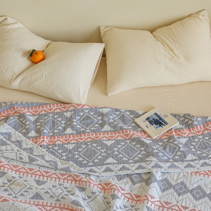 91家纺网 家纺一手货源 找家纺 朴尔家纺-毛巾被 2026新款西部民族风全棉纯棉三层纱布毛巾被-朴尔经典款常年备货 洛迪