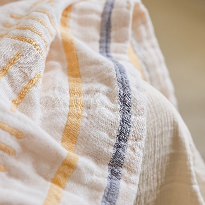 91家纺网 家纺一手货源 找家纺 朴尔家纺-毛巾被 2026新款西部民族风全棉纯棉三层纱布毛巾被-朴尔经典款常年备货 麦卡西-黄