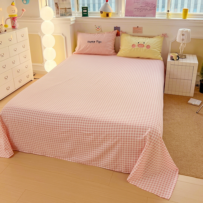 91家纺网 家纺一手货源 找家纺 繁花家居 2026新款云感泡芙棉邹邹木棉可爱童趣贴布绣毛巾绣四件套 小粉猪