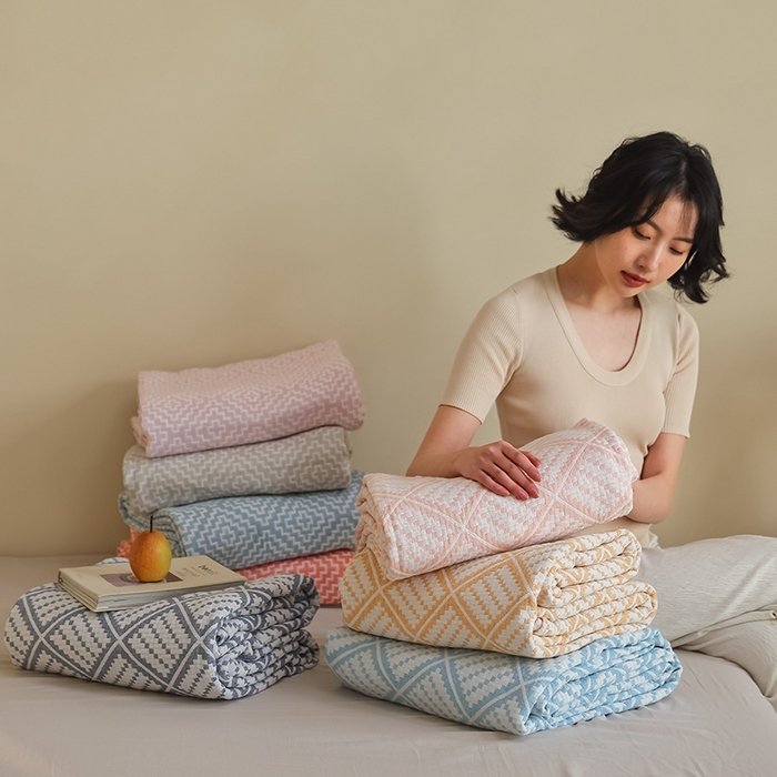 91家纺网 家纺一手货源 找家纺 （总）朴尔家纺-毛巾被 2026新款格调简约风全棉纯棉三层纱布毛巾被-朴尔经典款常年备货