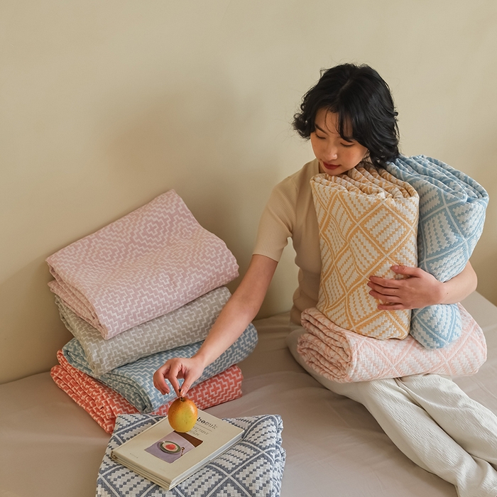 91家纺网 家纺一手货源 找家纺 （总）朴尔家纺-毛巾被 2026新款格调简约风全棉纯棉三层纱布毛巾被-朴尔经典款常年备货