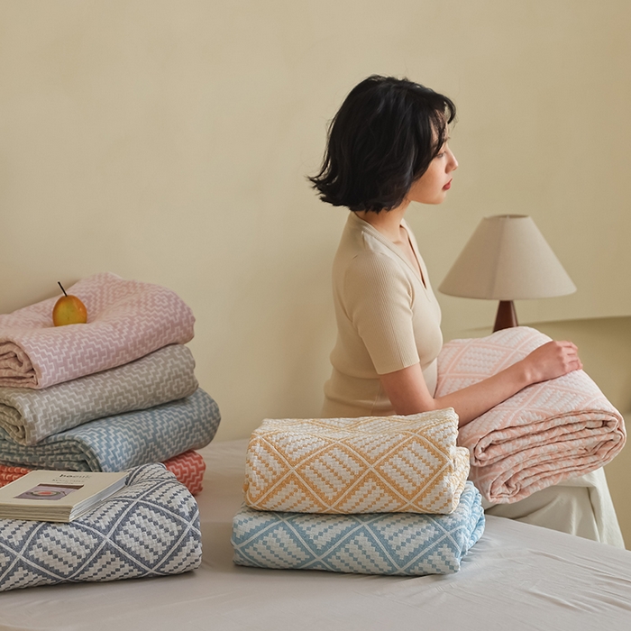 91家纺网 家纺一手货源 找家纺 （总）朴尔家纺-毛巾被 2026新款格调简约风全棉纯棉三层纱布毛巾被-朴尔经典款常年备货