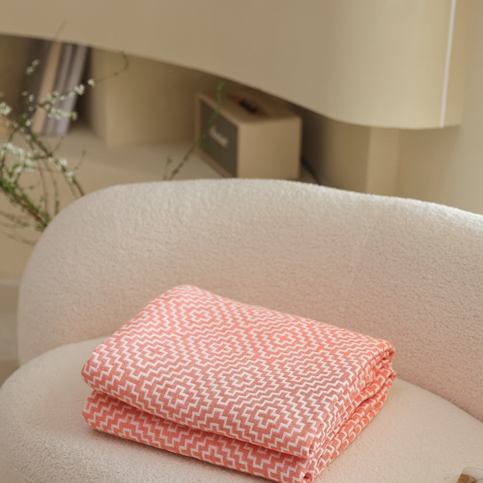 91家纺网 家纺一手货源 找家纺 朴尔家纺-毛巾被 2026新款格调简约风全棉纯棉三层纱布毛巾被-朴尔经典款常年备货 西西里-橘