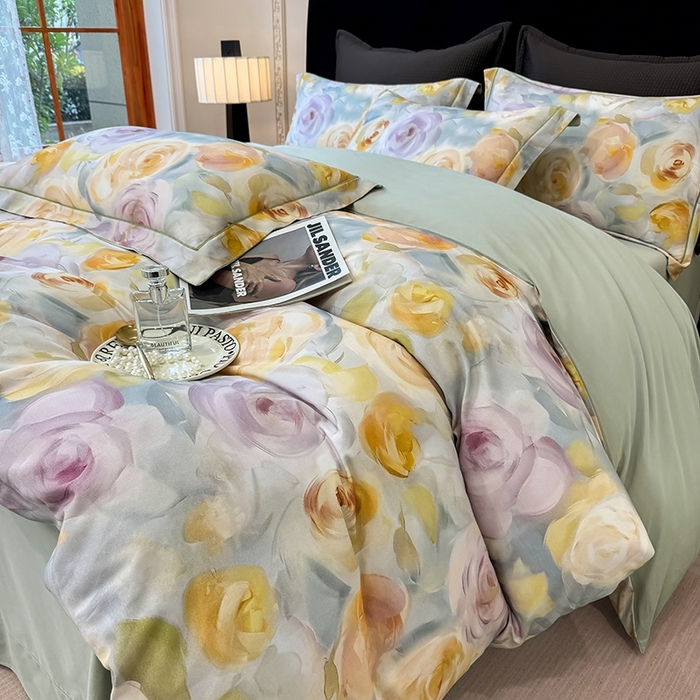 91家纺网 家纺一手货源 找家纺 （总）优迈 2026新款全棉纯棉磨毛数码印花四件套