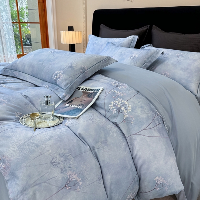 优迈 2026新款全棉纯棉磨毛数码印花四件套 听风冷羽