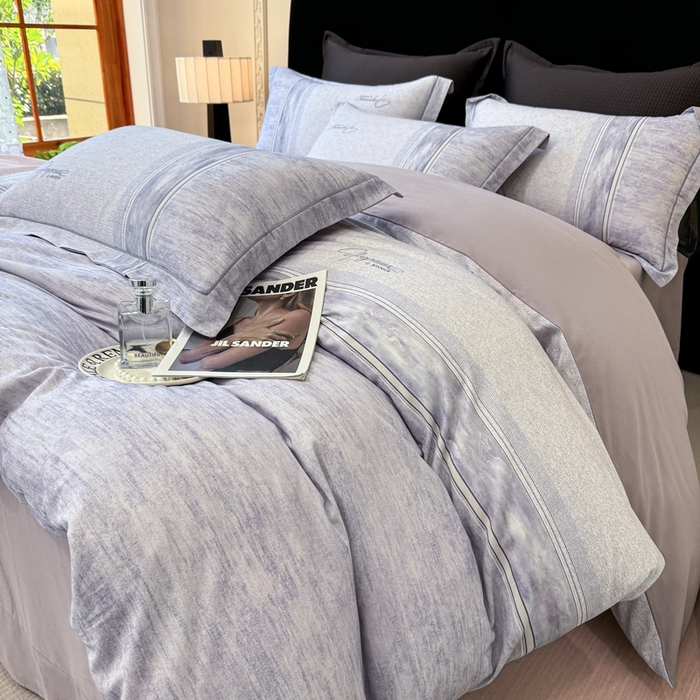 优迈 2026新款全棉纯棉磨毛数码印花四件套 枕月织梦-紫