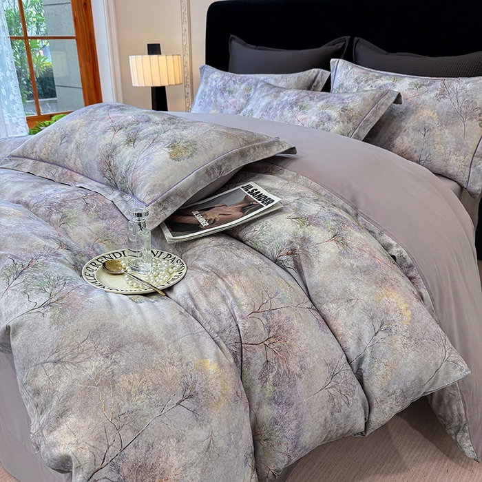 优迈 2026新款全棉纯棉磨毛数码印花四件套 爱丽丝