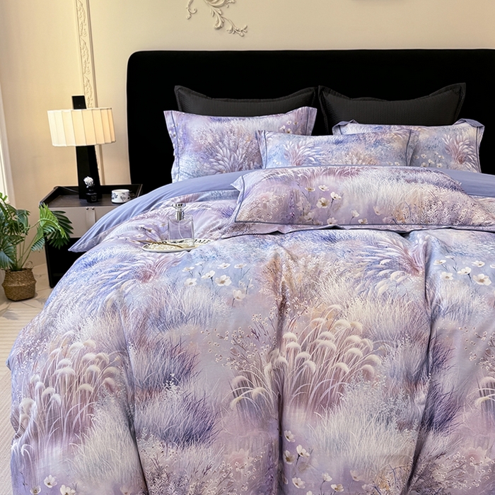 91家纺网 家纺一手货源 找家纺 优迈 2026新款全棉纯棉磨毛数码印花四件套 秋意浓