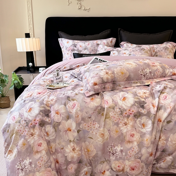 91家纺网 家纺一手货源 找家纺 优迈 2026新款全棉纯棉磨毛数码印花四件套 炫彩花园