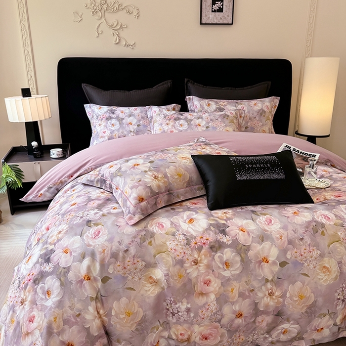 91家纺网 家纺一手货源 找家纺 优迈 2026新款全棉纯棉磨毛数码印花四件套 炫彩花园