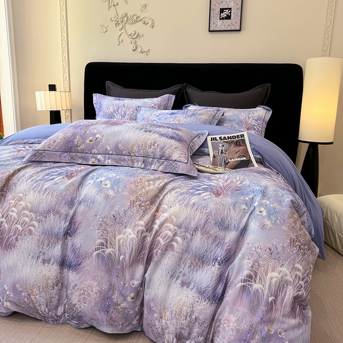 91家纺网 家纺一手货源 找家纺 优迈 2026新款全棉纯棉磨毛数码印花四件套 秋意浓