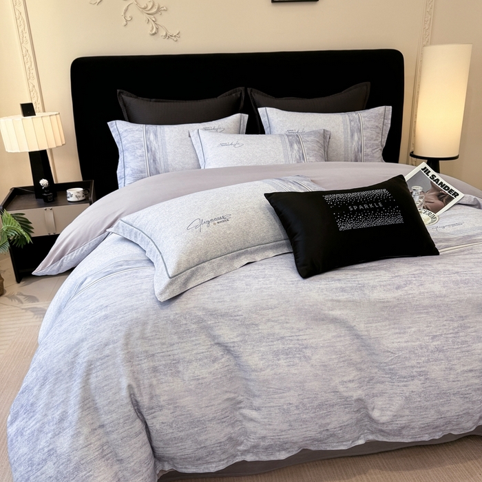 91家纺网 家纺一手货源 找家纺 优迈 2026新款全棉纯棉磨毛数码印花四件套 枕月织梦-紫