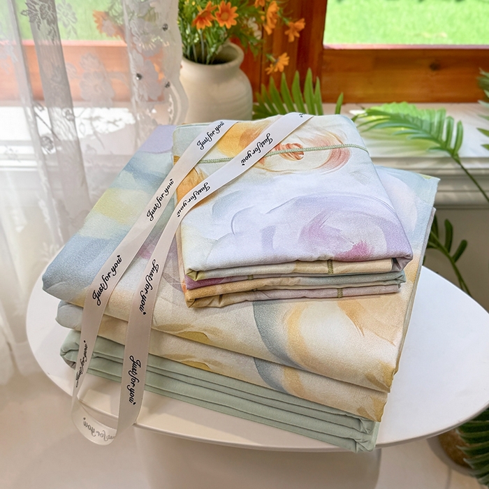 91家纺网 家纺一手货源 找家纺 优迈 2026新款全棉纯棉磨毛数码印花四件套 爱语玫瑰