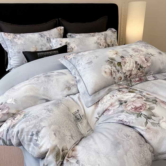 91家纺网 家纺一手货源 找家纺 优迈 2026新款全棉纯棉磨毛数码印花四件套 镜中花