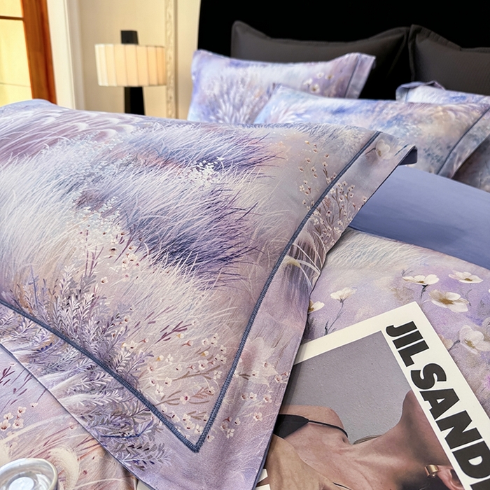 91家纺网 家纺一手货源 找家纺 优迈 2026新款全棉纯棉磨毛数码印花四件套 秋意浓