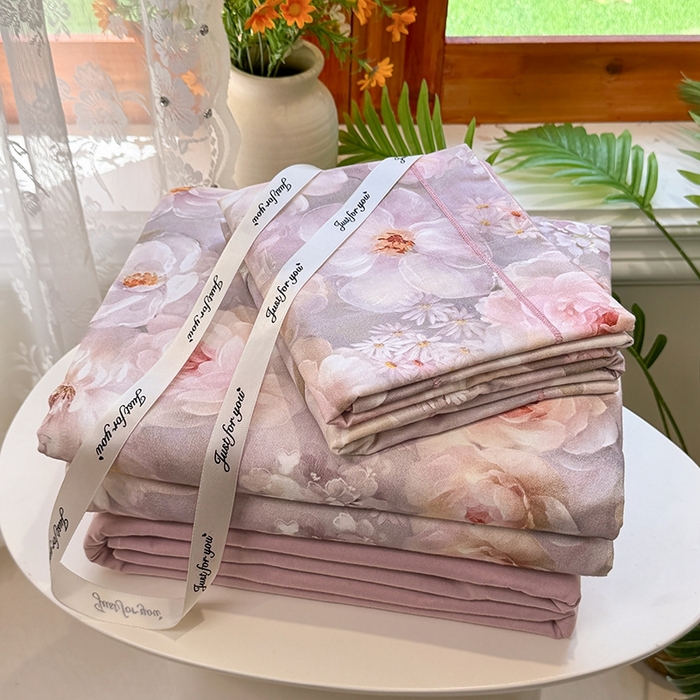 91家纺网 家纺一手货源 找家纺 优迈 2026新款全棉纯棉磨毛数码印花四件套 炫彩花园