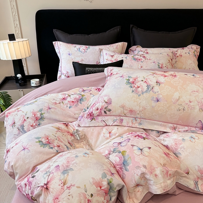 91家纺网 家纺一手货源 找家纺 优迈 2026新款全棉纯棉磨毛数码印花四件套 风止弦