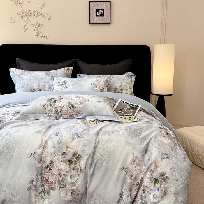 91家纺网 家纺一手货源 找家纺 优迈 2026新款全棉纯棉磨毛数码印花四件套 镜中花