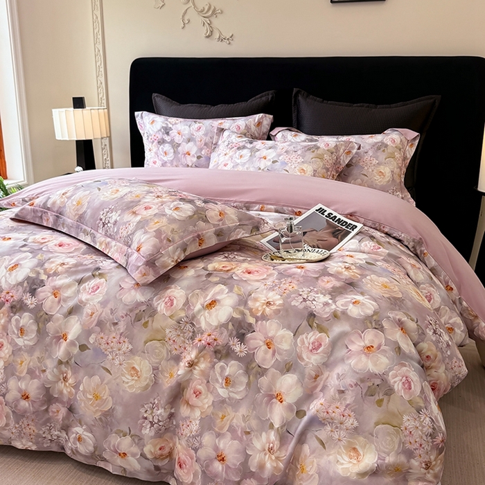 91家纺网 家纺一手货源 找家纺 优迈 2026新款全棉纯棉磨毛数码印花四件套 炫彩花园