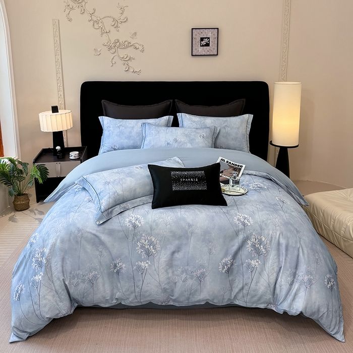 91家纺网 家纺一手货源 找家纺 优迈 2026新款全棉纯棉磨毛数码印花四件套 听风冷羽