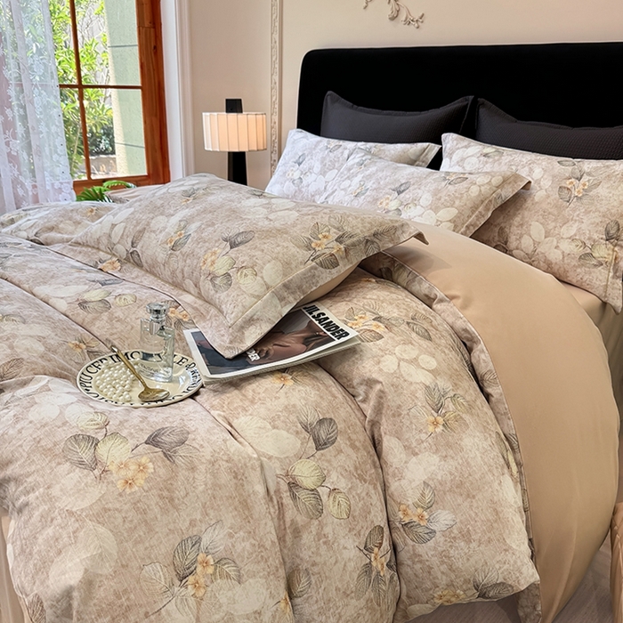 91家纺网 家纺一手货源 找家纺 优迈 2026新款全棉纯棉磨毛数码印花四件套 夜会美