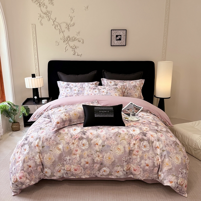 91家纺网 家纺一手货源 找家纺 优迈 2026新款全棉纯棉磨毛数码印花四件套 炫彩花园