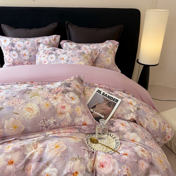 91家纺网 家纺一手货源 找家纺 优迈 2026新款全棉纯棉磨毛数码印花四件套 炫彩花园