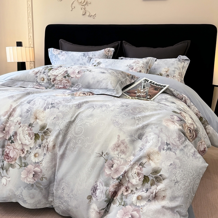 91家纺网 家纺一手货源 找家纺 优迈 2026新款全棉纯棉磨毛数码印花四件套 镜中花