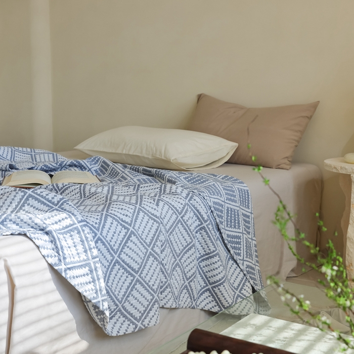 91家纺网 家纺一手货源 找家纺 朴尔家纺-毛巾被 2026新款格调简约风全棉纯棉三层纱布毛巾被-朴尔经典款常年备货 曼城时光-灰