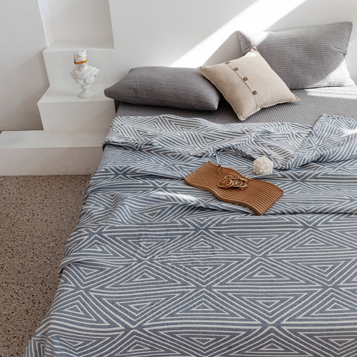 91家纺网 家纺一手货源 找家纺 朴尔家纺-毛巾被 2026新款格调简约风全棉纯棉三层纱布毛巾被-朴尔经典款常年备货 普韦布洛-兰