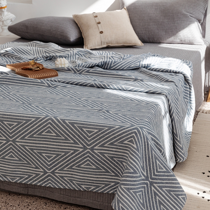 91家纺网 家纺一手货源 找家纺 朴尔家纺-毛巾被 2026新款格调简约风全棉纯棉三层纱布毛巾被-朴尔经典款常年备货 普韦布洛-兰