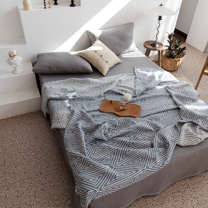 91家纺网 家纺一手货源 找家纺 朴尔家纺-毛巾被 2026新款格调简约风全棉纯棉三层纱布毛巾被-朴尔经典款常年备货 普韦布洛-兰