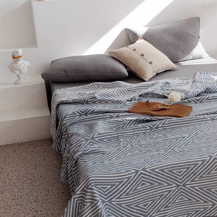 91家纺网 家纺一手货源 找家纺 朴尔家纺-毛巾被 2026新款格调简约风全棉纯棉三层纱布毛巾被-朴尔经典款常年备货 普韦布洛-兰