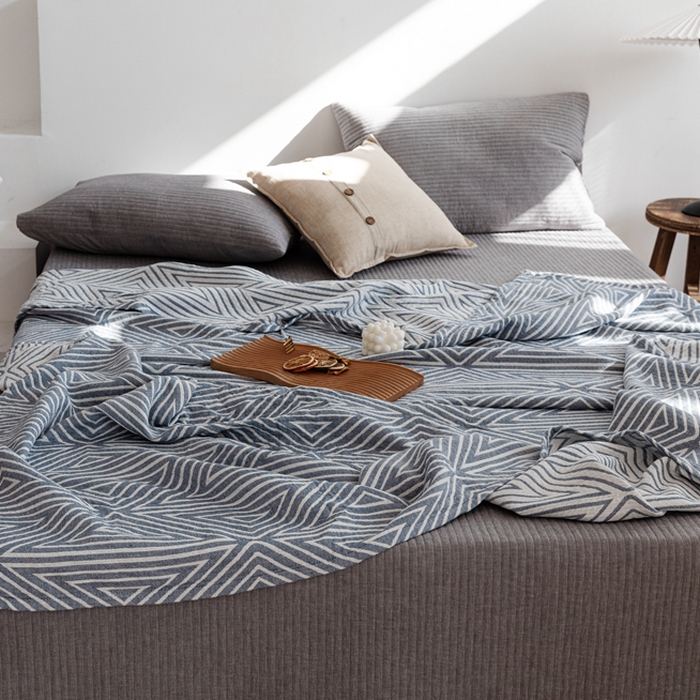 91家纺网 家纺一手货源 找家纺 朴尔家纺-毛巾被 2026新款格调简约风全棉纯棉三层纱布毛巾被-朴尔经典款常年备货 普韦布洛-兰