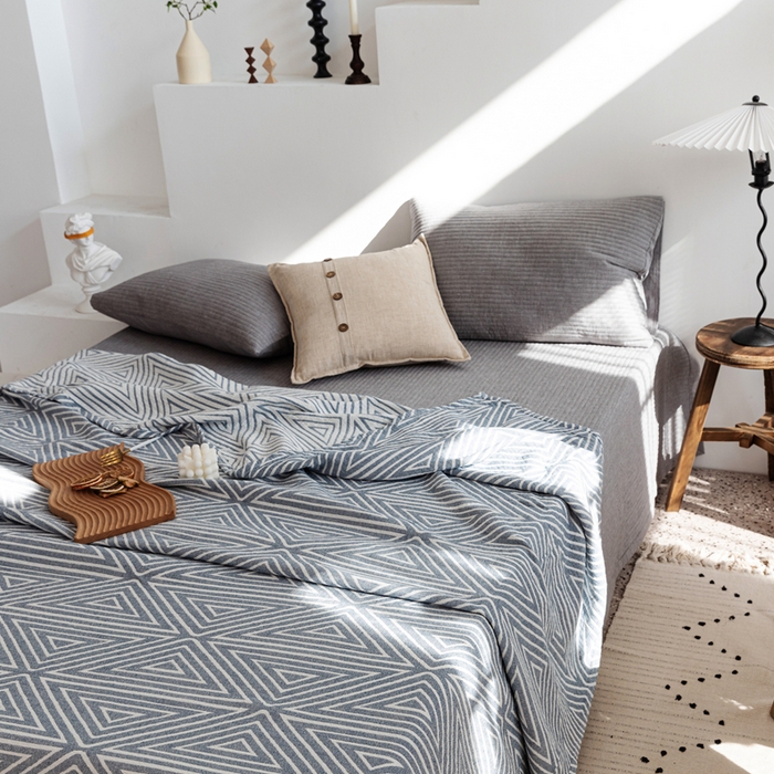 91家纺网 家纺一手货源 找家纺 朴尔家纺-毛巾被 2026新款格调简约风全棉纯棉三层纱布毛巾被-朴尔经典款常年备货 普韦布洛-兰