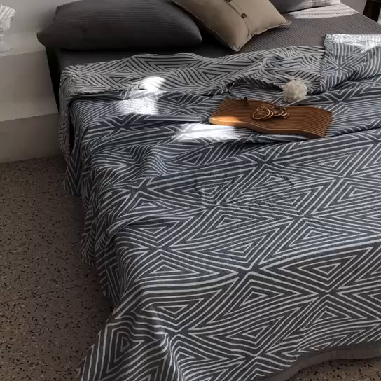 91家纺网 家纺一手货源 找家纺 朴尔家纺-毛巾被 2026新款格调简约风全棉纯棉三层纱布毛巾被-朴尔经典款常年备货 普韦布洛-兰