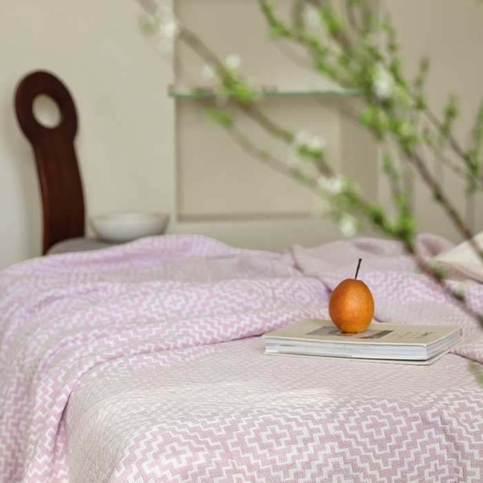 91家纺网 家纺一手货源 找家纺 朴尔家纺-毛巾被 2026新款格调简约风全棉纯棉三层纱布毛巾被-朴尔经典款常年备货 西西里-粉