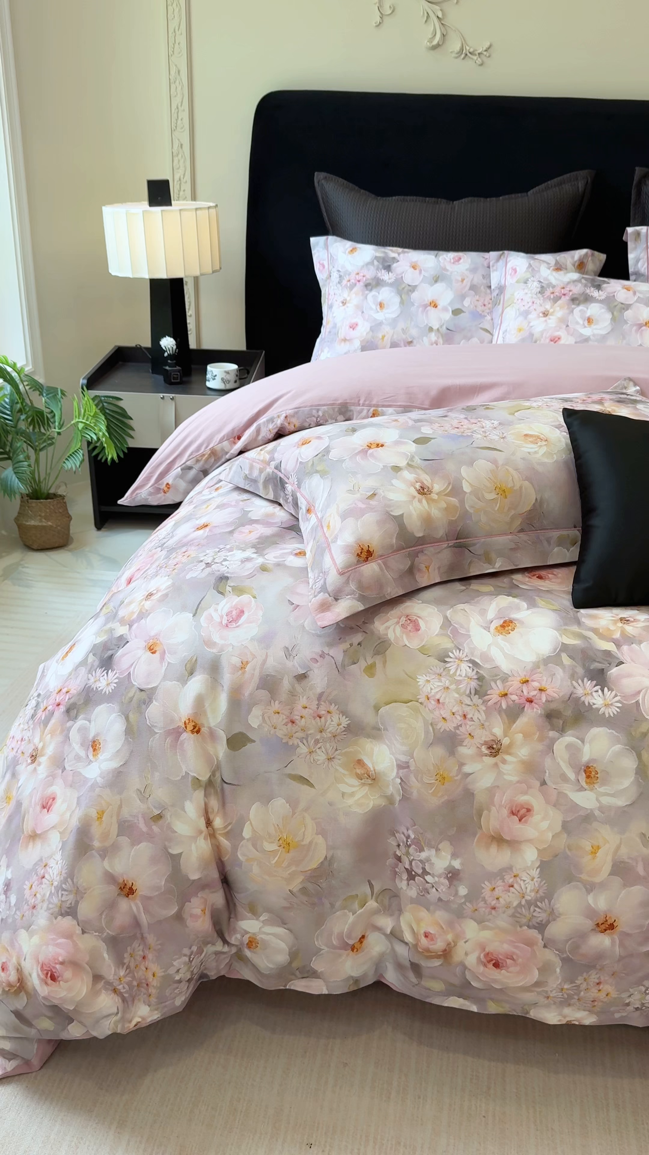 91家纺网 家纺一手货源 找家纺 优迈 2026新款全棉纯棉磨毛数码印花四件套 炫彩花园