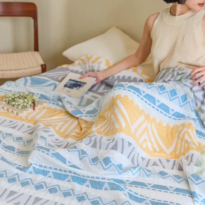 91家纺网 家纺一手货源 找家纺 朴尔家纺-毛巾被 2026新款格调简约风全棉纯棉三层纱布毛巾被-朴尔经典款常年备货 尤克里