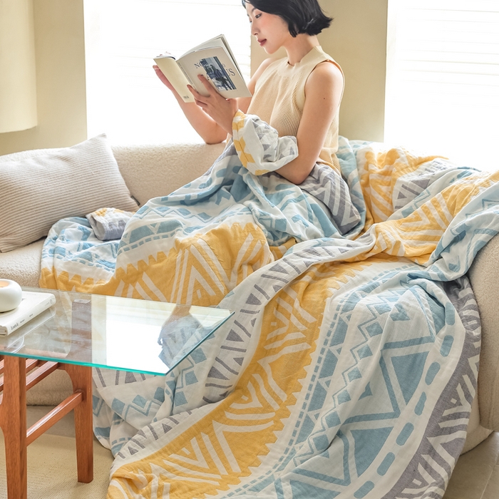 91家纺网 家纺一手货源 找家纺 朴尔家纺-毛巾被 2026新款格调简约风全棉纯棉三层纱布毛巾被-朴尔经典款常年备货 尤克里